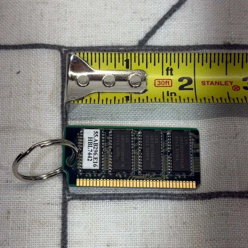 Unbranded RAM Circuit Board Keychain OS Green Vintage Tech Geek Accessory